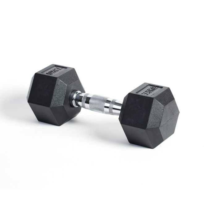 Hex Rubber Dumbbell - Image 3